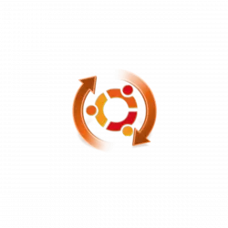 Circular orange arrows forming a loop around a dark center with red and yellow dots, suggesting a repeating process or refresh theme.